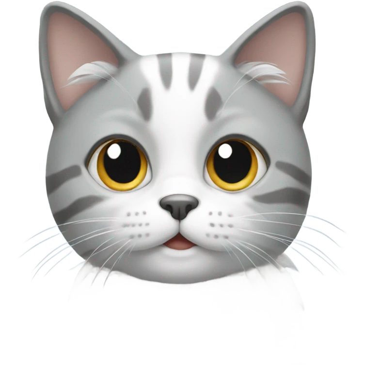 Grey and white cat emoji