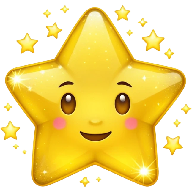  3 Yellow Sparkle 3d emoji