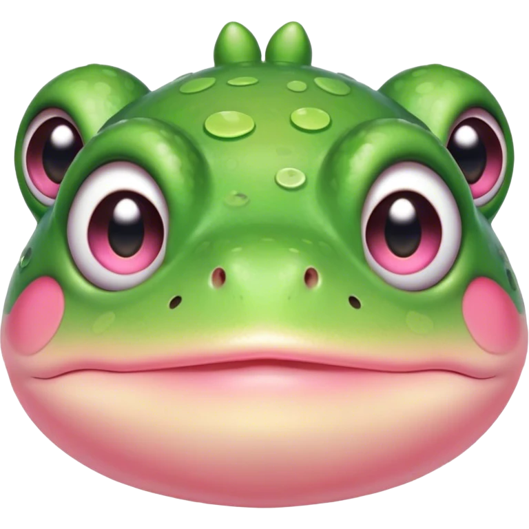 Mr cute frog cheeks pink blush emoji