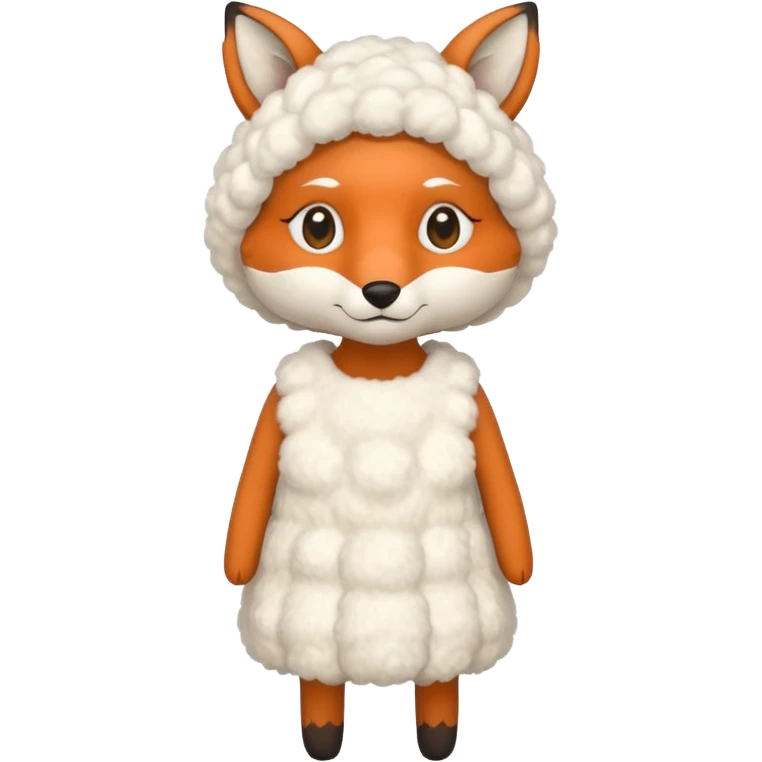 a fox wearing sheep dress emoji