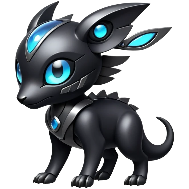 Modern futuristic black dark fakemon-creature emoji