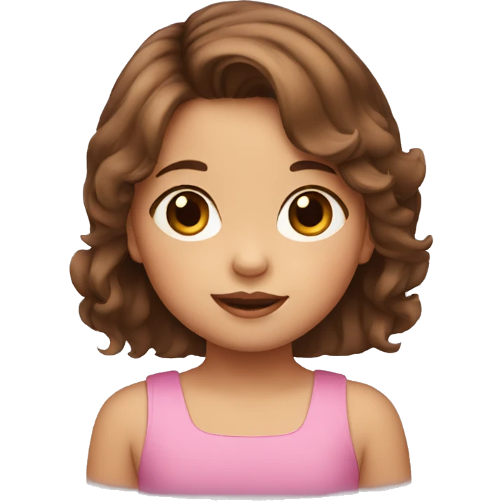 toddler girl with brown hair emoji