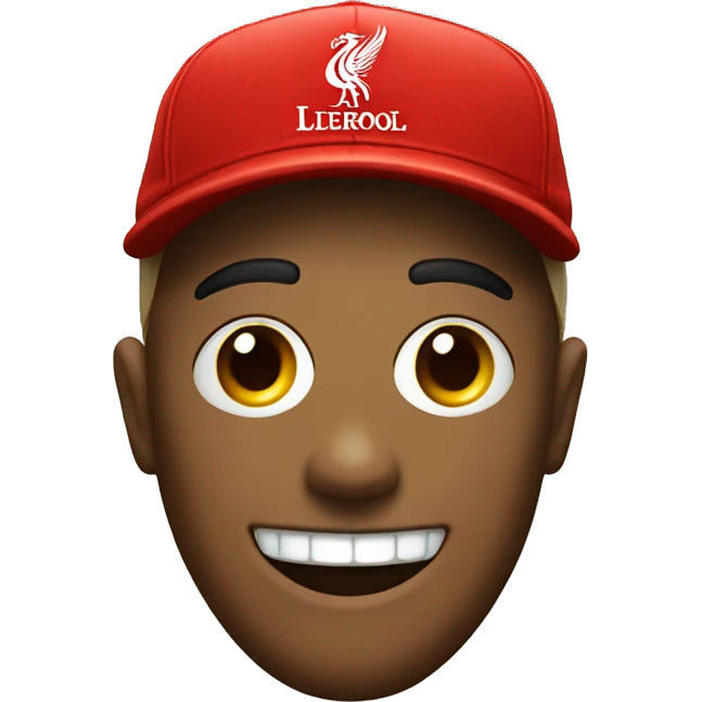 A smiley face with a Liverpool hat on emoji