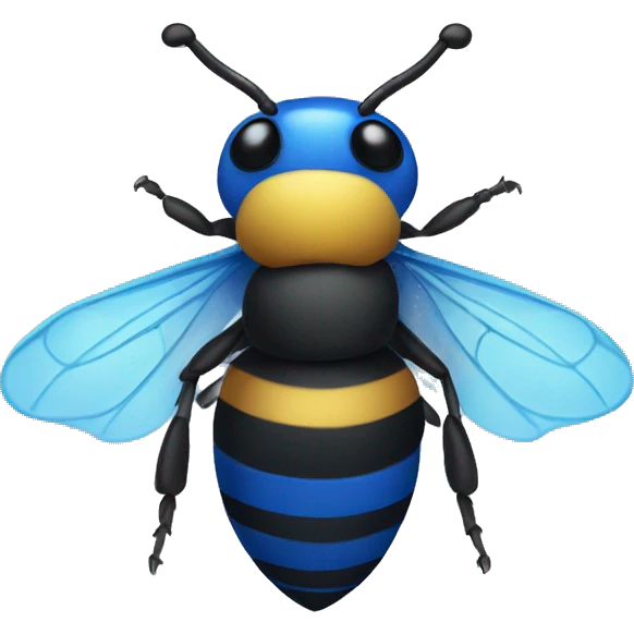 a blue bee emoji