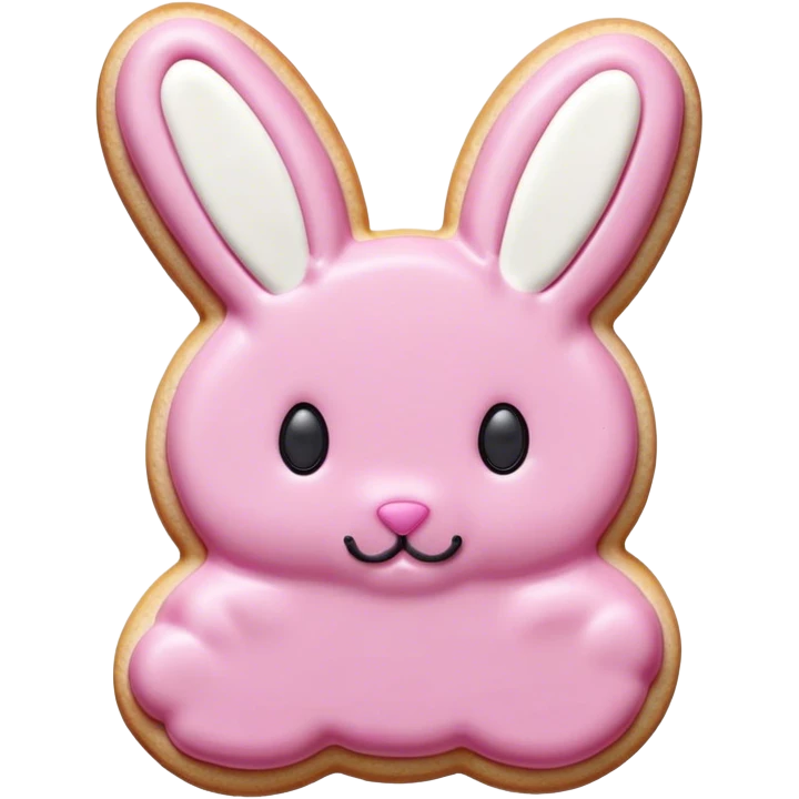 pink animal cookie shaped like a bunny emoji