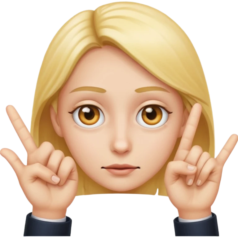 Emoji points to his eyes to create look at my eyes emoji, with one hand make to fingers point to the two eyes emoji