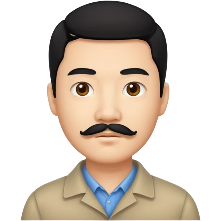 chinese guy w,th black hair and mustache emoji