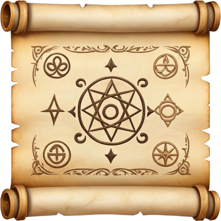 mystical scroll with ancient symbols emoji