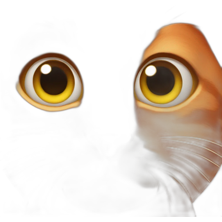 red cat with big eyes emoji