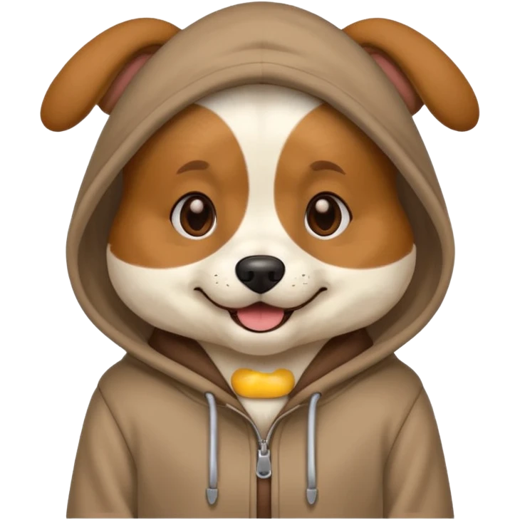 Dog wearing a hoodie emoji