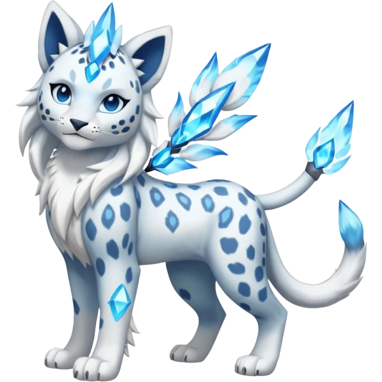 Snow-Leopard-Glaceon-Solgaleo-fusion-hybrid-creature (full body) emoji