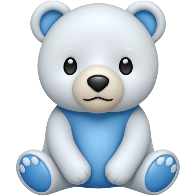 Oso de peluche blanco con lazito emoji