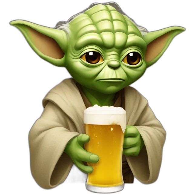 Yoda dirinking beer emoji