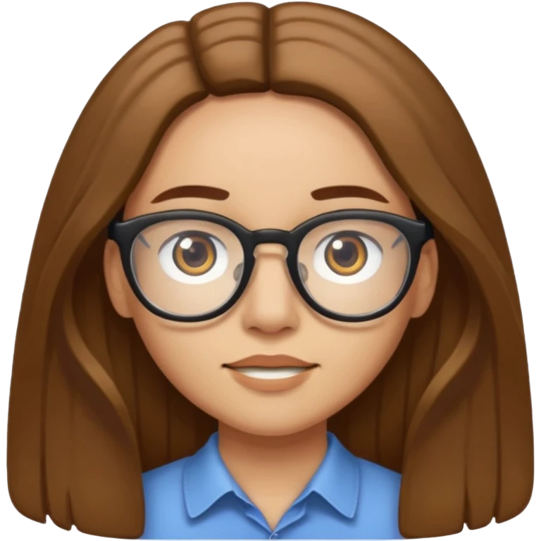 persona con cabello largo y lentes emoji