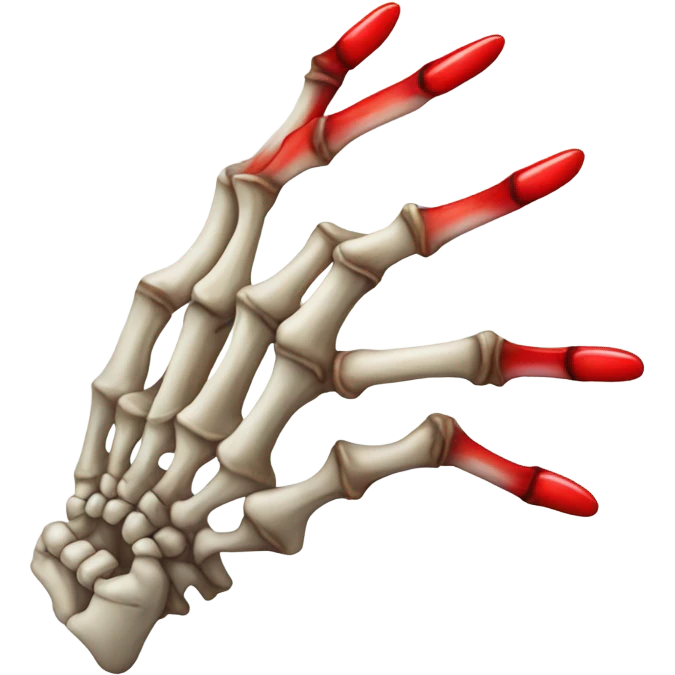 skeleton hand with long red nails emoji