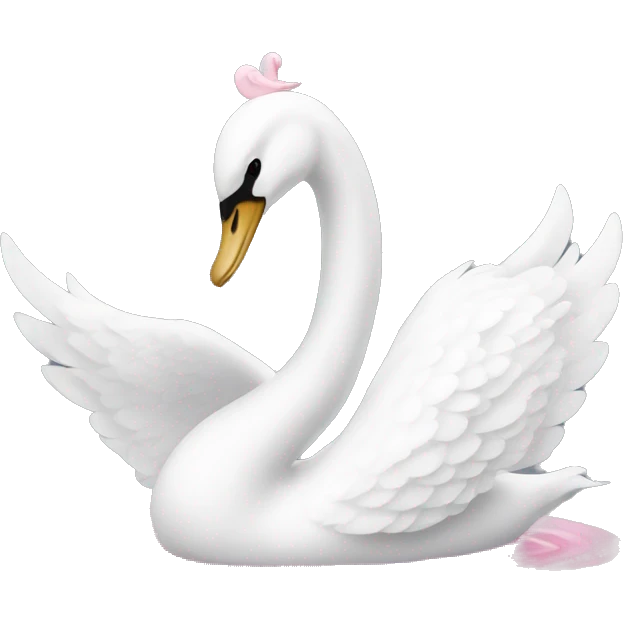 White and pink swan  emoji