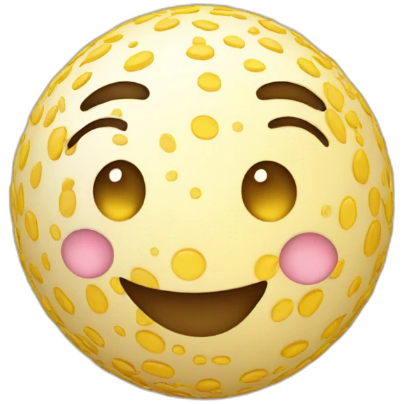 3d sphere with happy skin pattern texture emoji