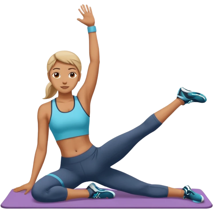 persona estiradacon las piernas levantadas gimnasio emoji
