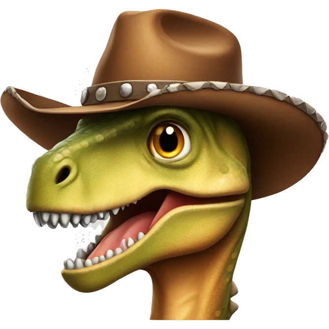 Dinosaur with cowboy hat emoji