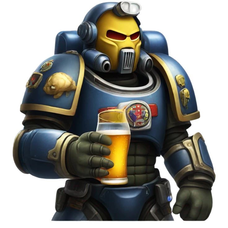 space marine drinking a beer emoji