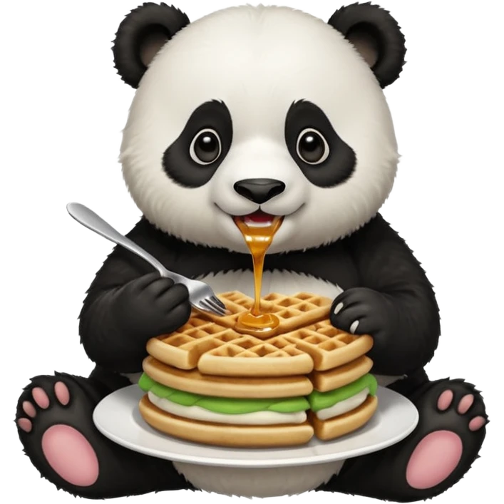 panda eating waffles emoji