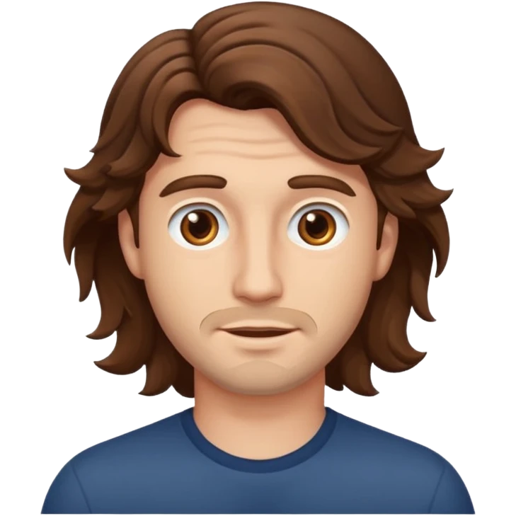 a man with wavy brown hair emoji
