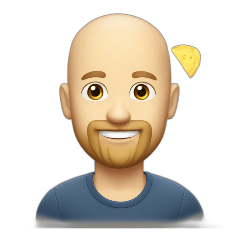 bald swedish streamer with a small beard eating chips for breakfast emoji