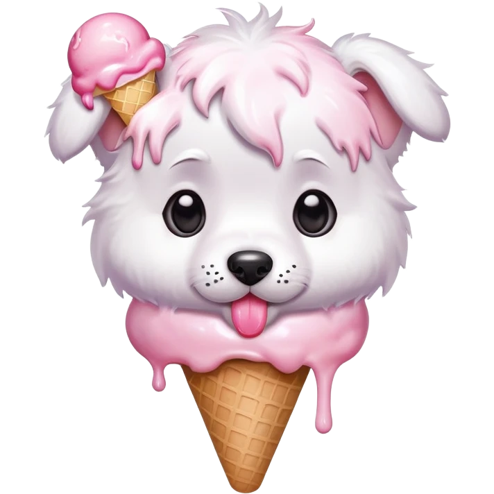 Pup with ice cream
 emoji