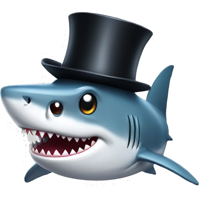 Shark with top hat with bbl emoji