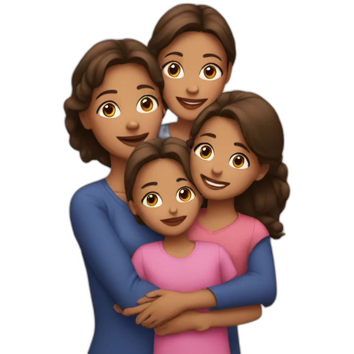 Mom and two daughter emoji