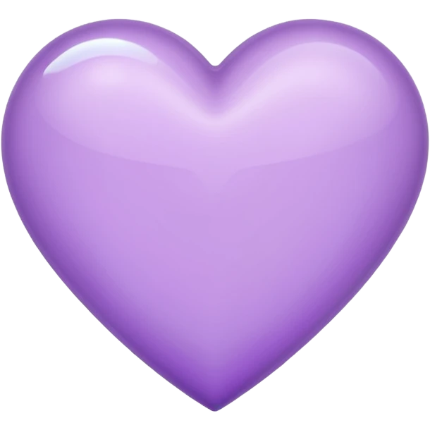 A light purple heart emoji that has the same shape as a normal heart emoji and light reflecting is from the tip of the heart and not in a circular  shape emoji