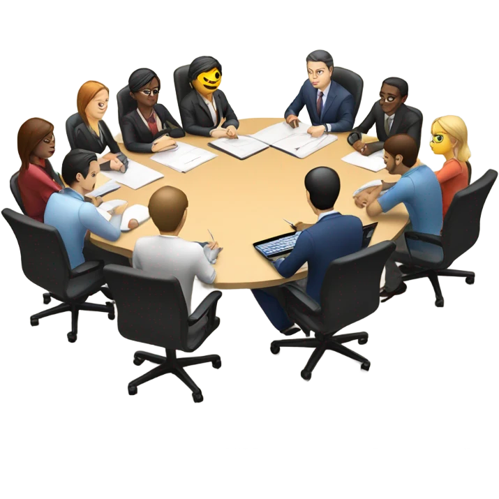business meeting sitting at a table emoji