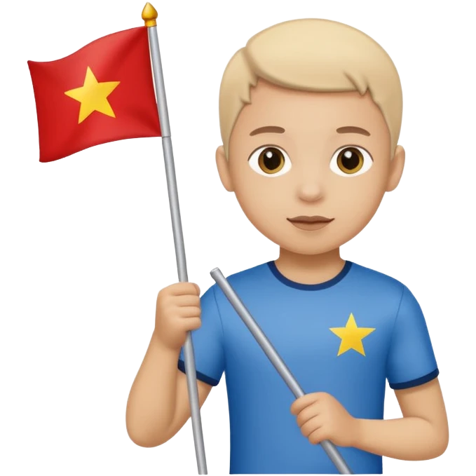 Flag holder kid emoji