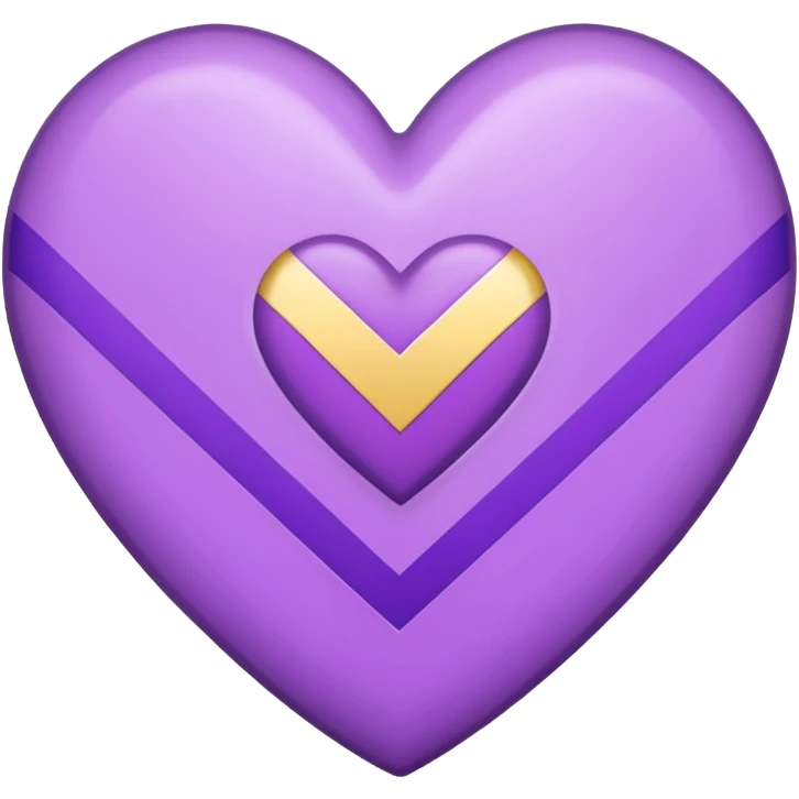 purple heart with a chevron pattern emoji