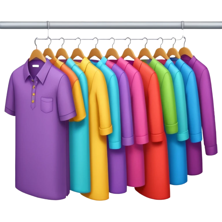 Clothing Store – racks of folded shirts and hanging dresses.

 emoji