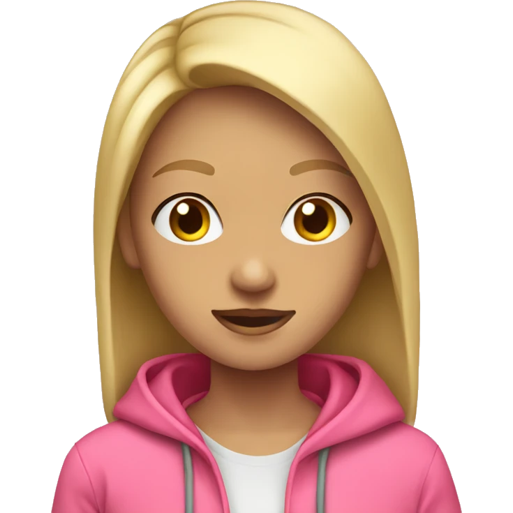 Blonde girl in pink hoodie emoji