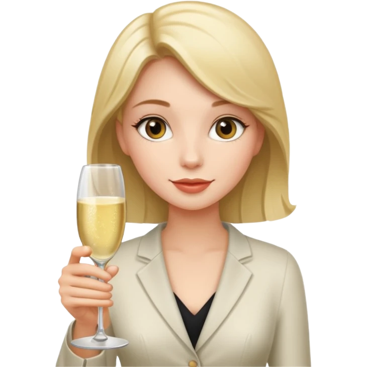 girl with sampine glass emoji