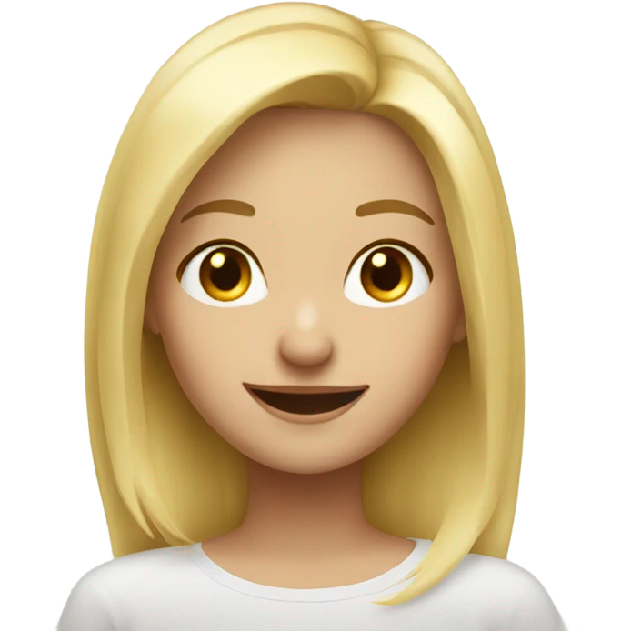 blonde girl portrait little smile emoji