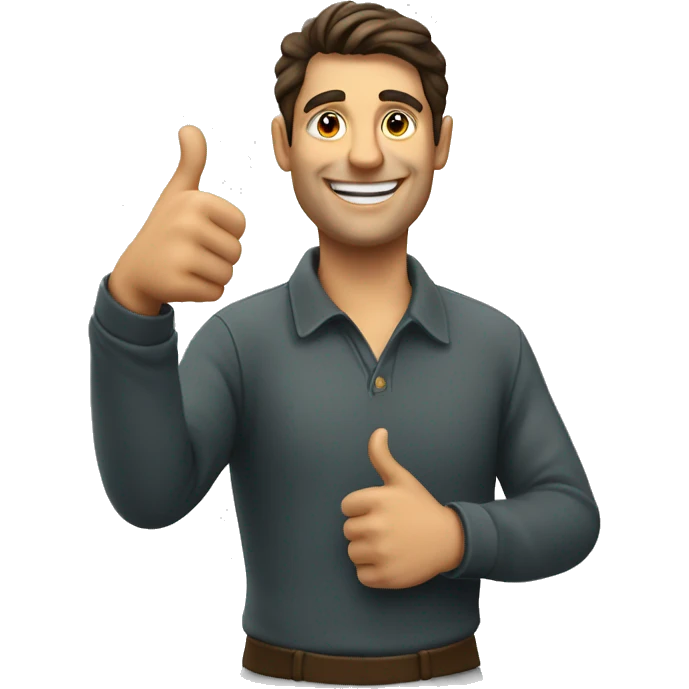 Smiling Italian man showing thumbs up  emoji