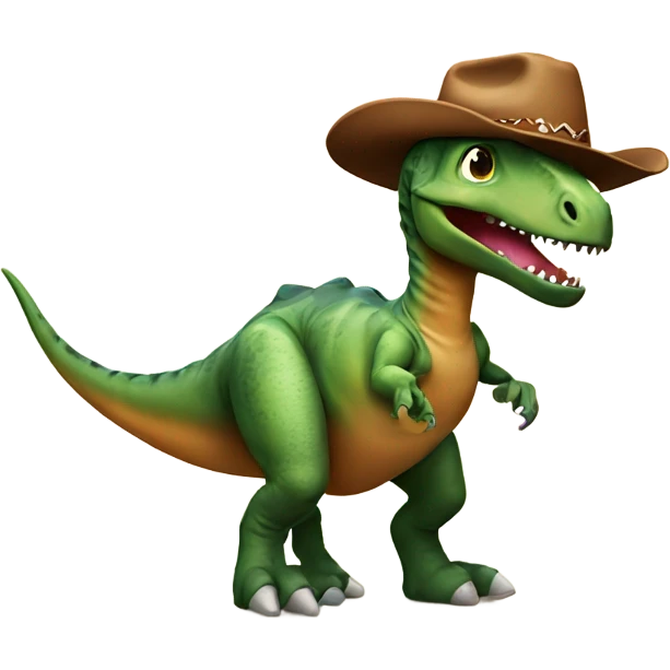 Dinosaur with cowboy hat and cowboy shoes  emoji