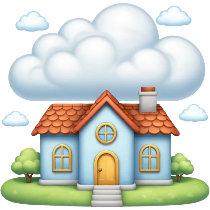 Cloud House made full of cloud  emoji