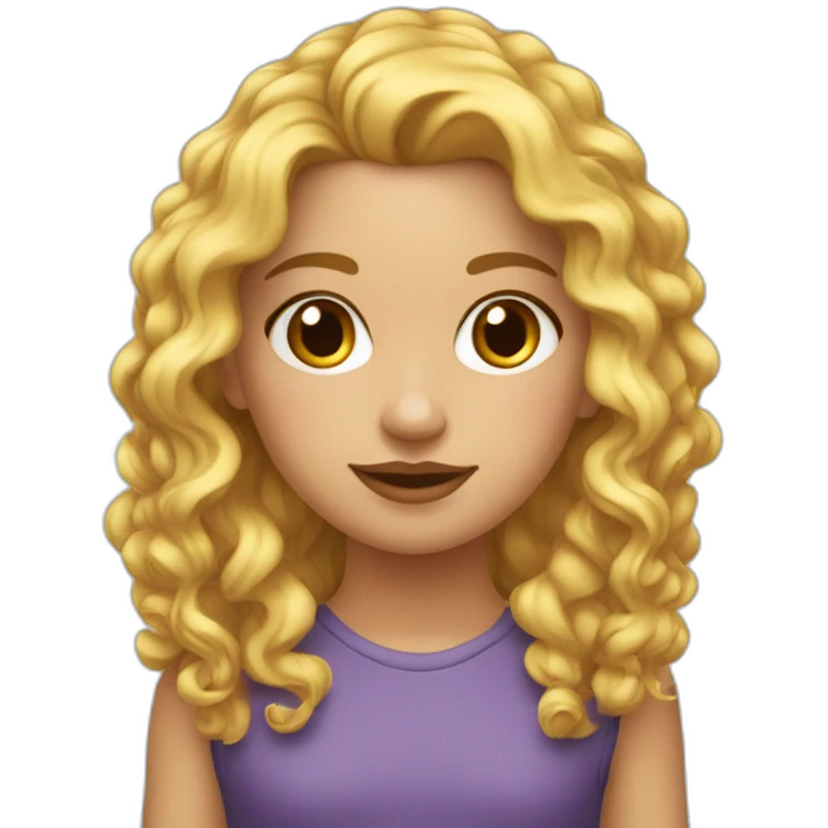 Niña de pelo rubio rizado emoji