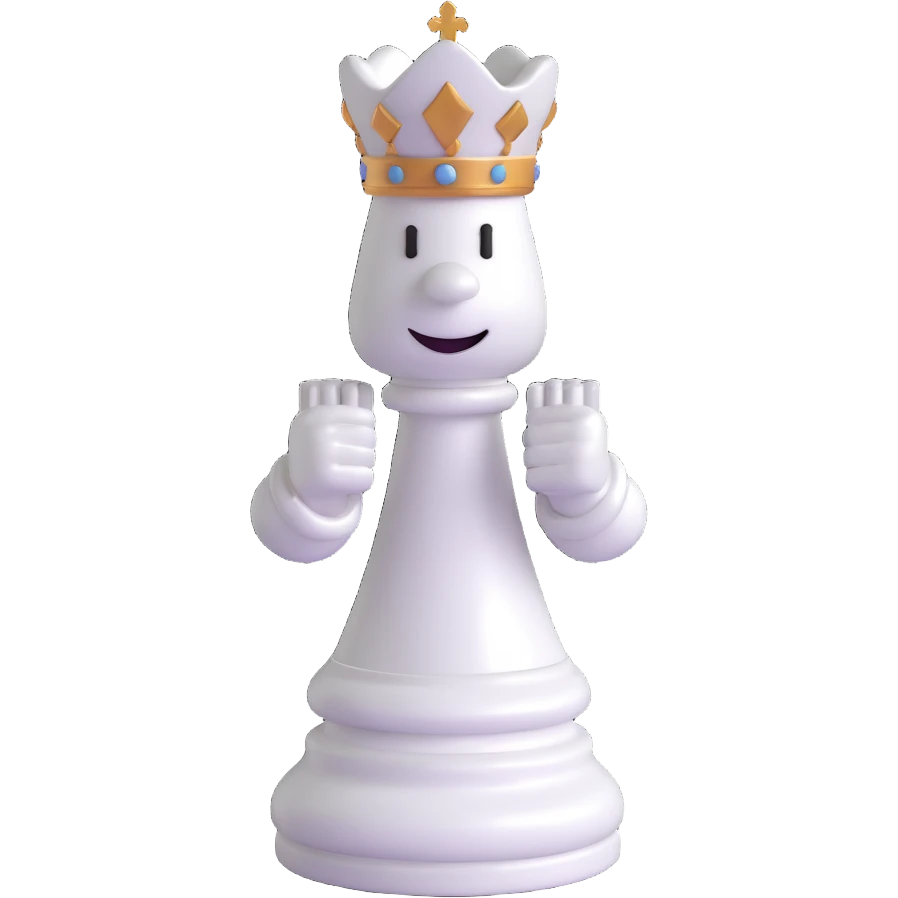 bishop chess piece, classic white, glossy finish, simple and elegant, 3D emoji style, no text emoji