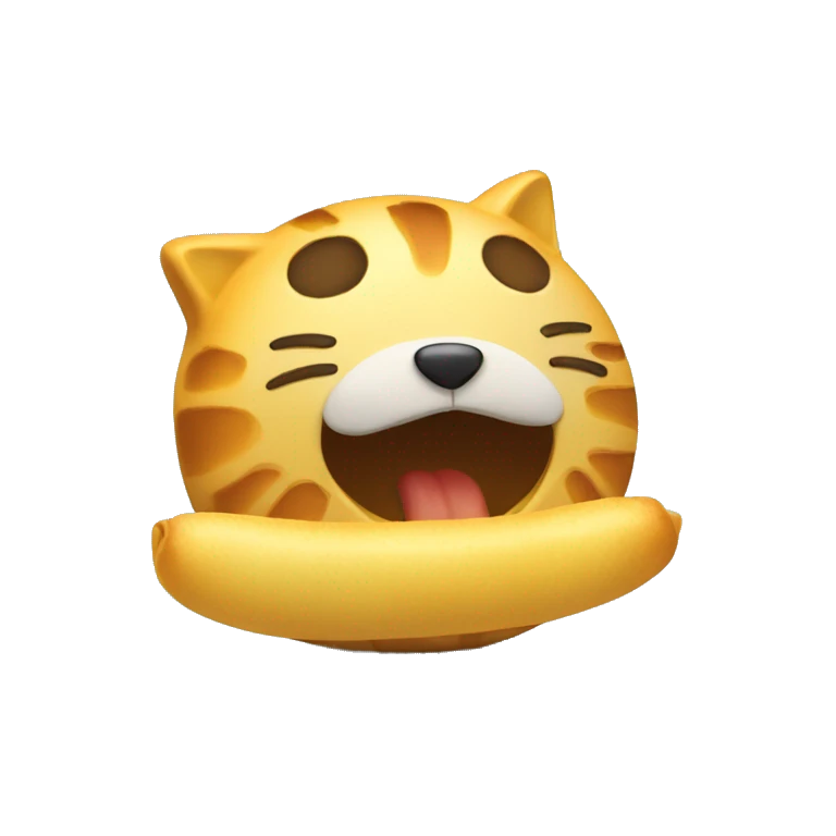 Chat qui mange un cailloux  emoji