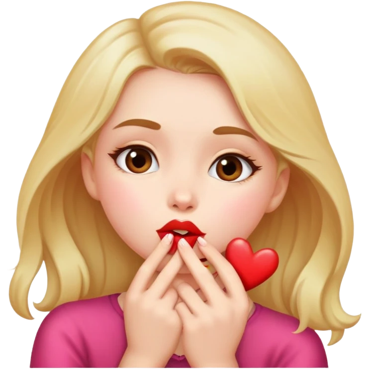 Girl giving a bunch of kisses emoji