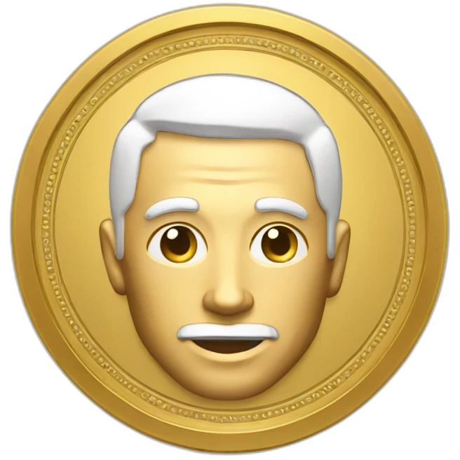 gold coin with man face emoji