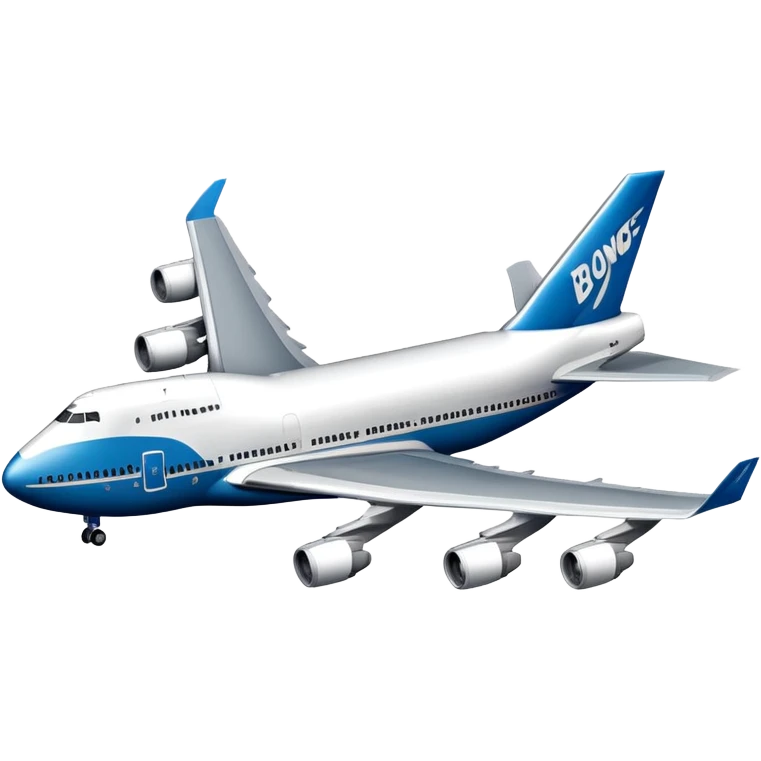 Boeing 747 jumbo jet with distinctive hump emoji