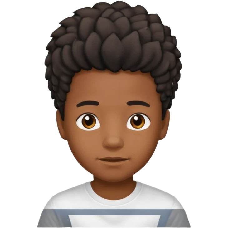 a black boy with a ondulado hair and a white t shirt  emoji