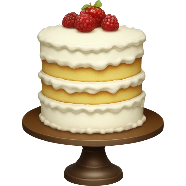 vintage white 3 layer cake  emoji