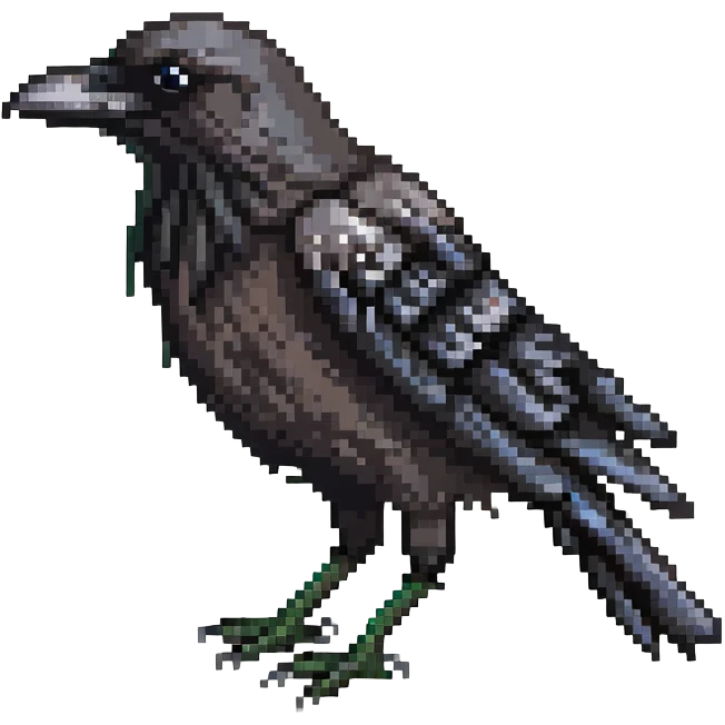 Crow with black feathers emoji